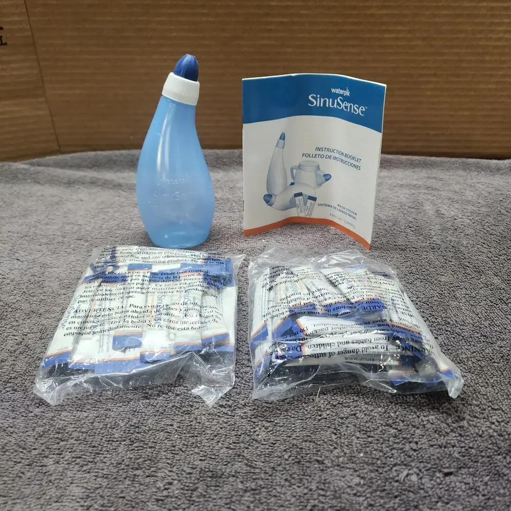 New Sinusense by Waterpik bottle and 60 packets b34